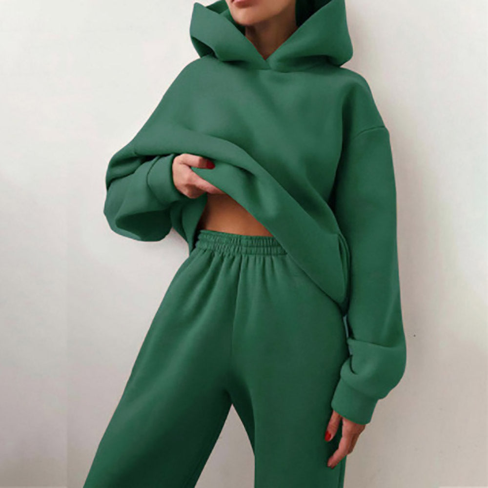 Hooded Sweatshirt And Long Pants Set Casual All-Season Outfit