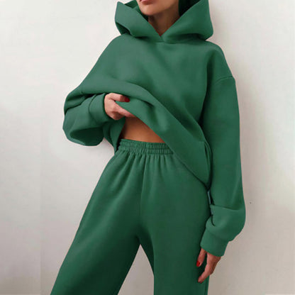 Hooded Sweatshirt And Long Pants Set Casual All-Season Outfit