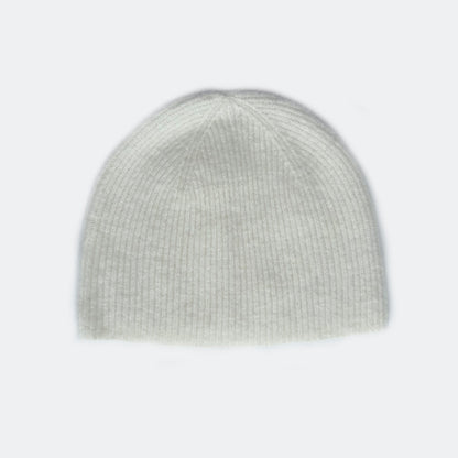 Solid Color Knit Beanie Hat for Women in Alpaca Wool Blend