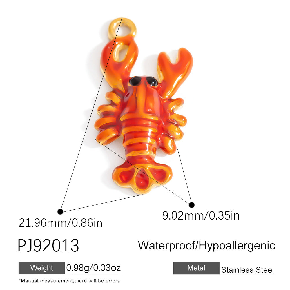 Stylish Ocean-Themed Stainless Steel DIY Pendant Heart Fish Charm