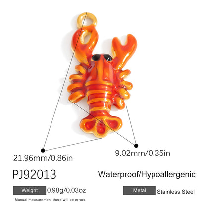 Stylish Ocean-Themed Stainless Steel DIY Pendant Heart Fish Charm