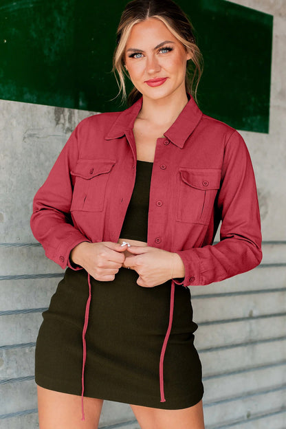 Trendy Casual Denim Shirt with Dual Pockets