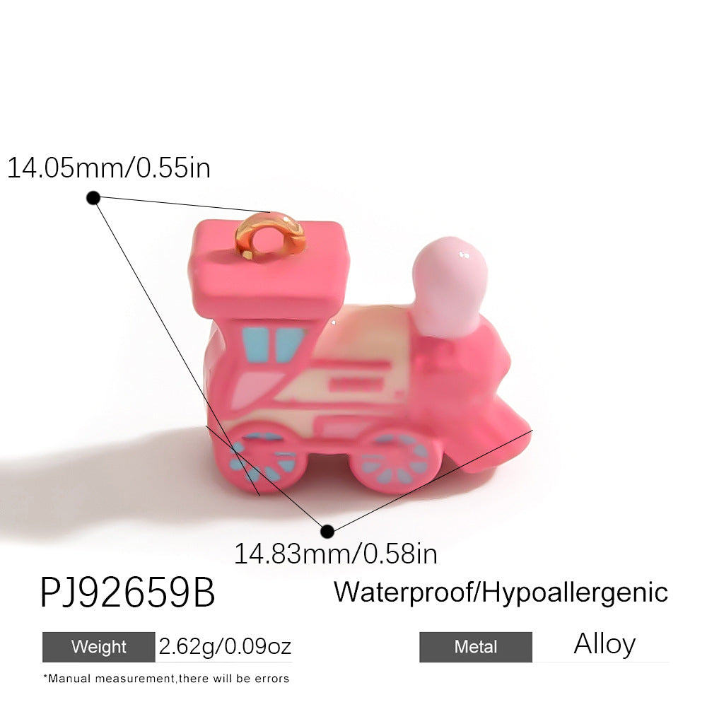 Alloy DIY Cartoon Car Pendant Droplet Decor