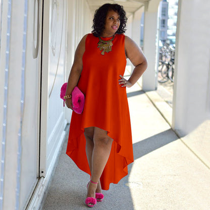 Stylish Plus Size Sleeveless Casual Dress