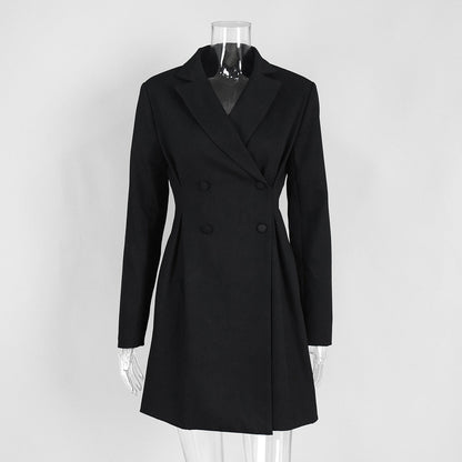 Elegant Blazer Dress V-Neck Short Dress