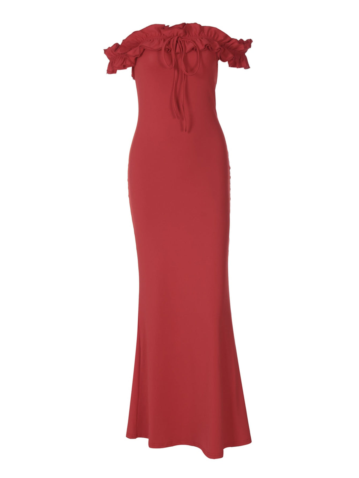 Elegant Off-Shoulder Ruffled Bodycon Dress