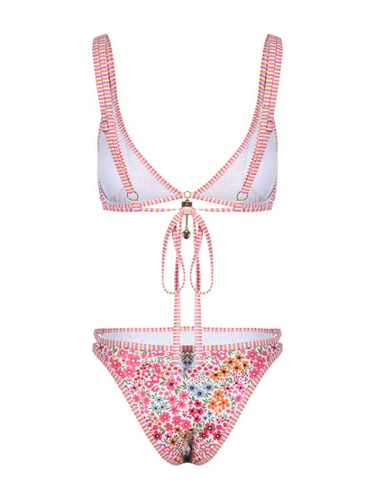 Trendy Floral Printed Bikini Swimwear