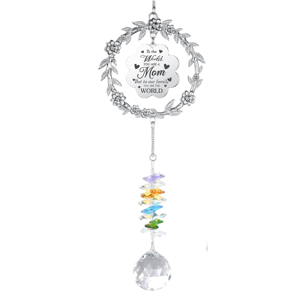 Rainbow Crystal Letter Wreath Suncatcher
