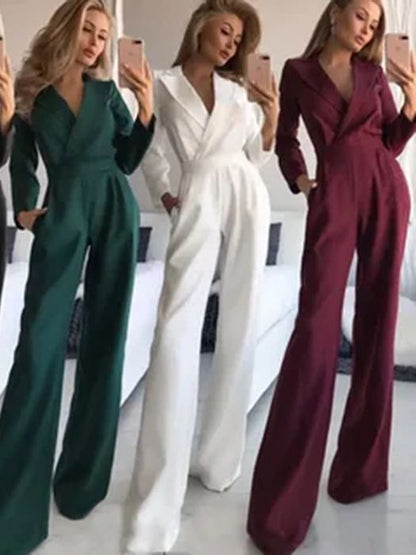 Elegant Midi Jumpsuit With Side Closure In Polyester