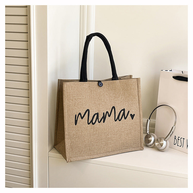 Trendy Canvas Tote Bag Large Capacity Grocery Bag