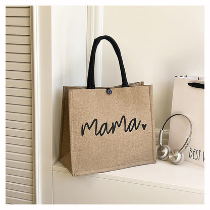 Trendy Canvas Tote Bag Large Capacity Grocery Bag