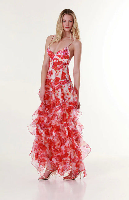 Off-The-Shoulder Chiffon Dress Elegant Long Evening Gown