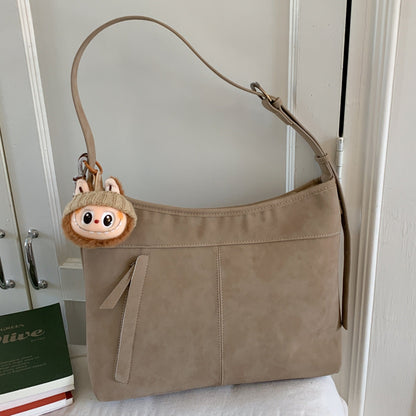 Vintage Style Casual Tote Bag Large Capacity PU Shoulder Bag