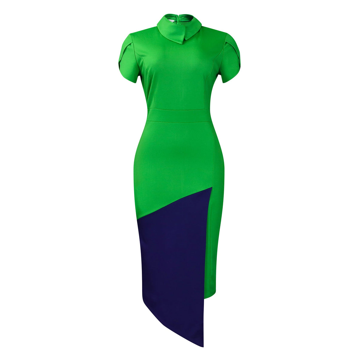 Stylish Color-Block Bodycon Pencil Dress
