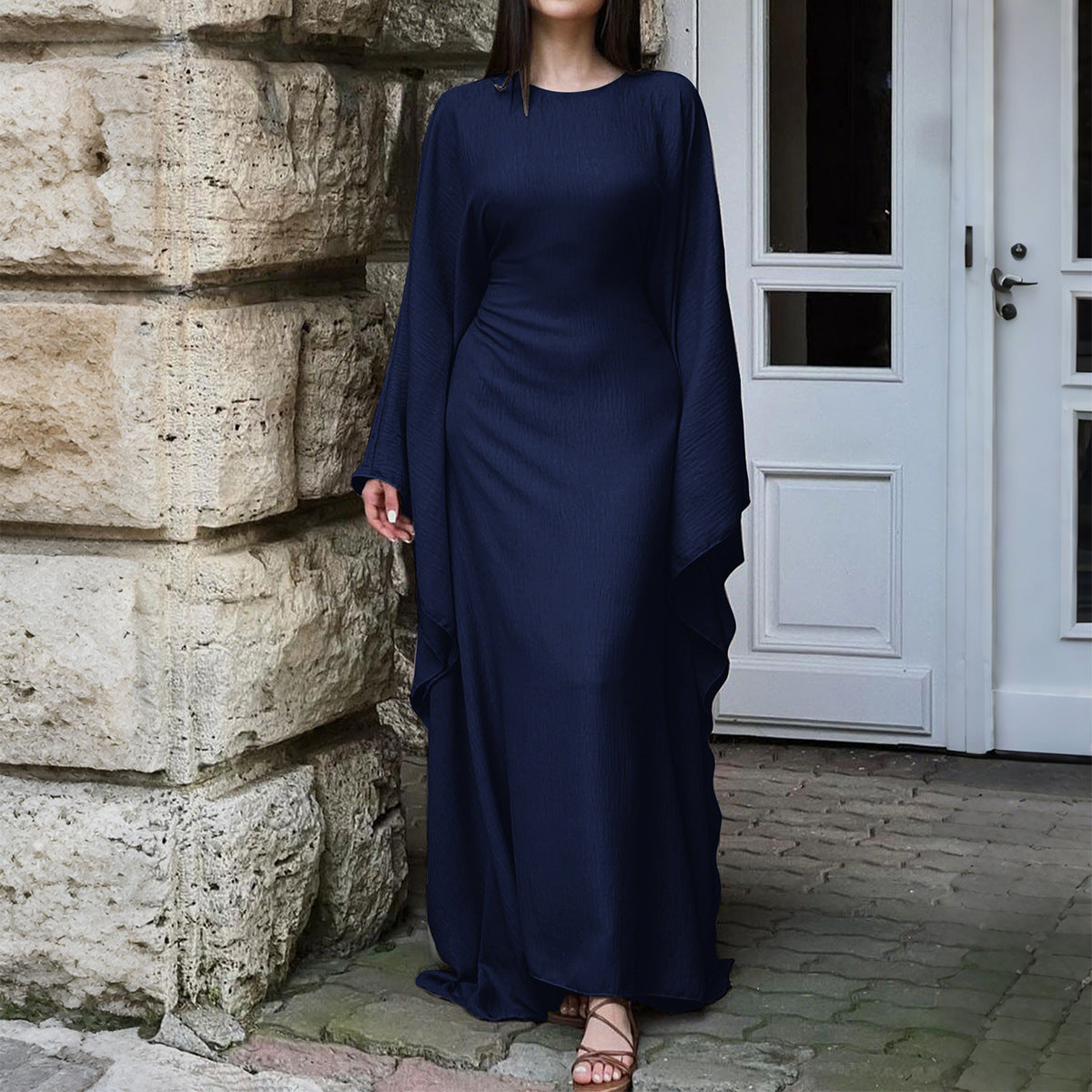 Elegant Solid Color Long Sleeve Dress for Women