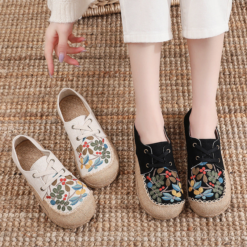 Spring Fresh Round Head Cloth Shoes Fashionable Shallow Mouth Women'S Shoes