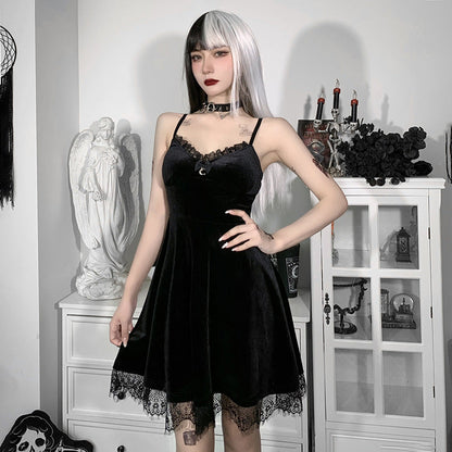 Sexy Suspender Dress Women'S Chest And Backless Lace Stitching New Short Dress