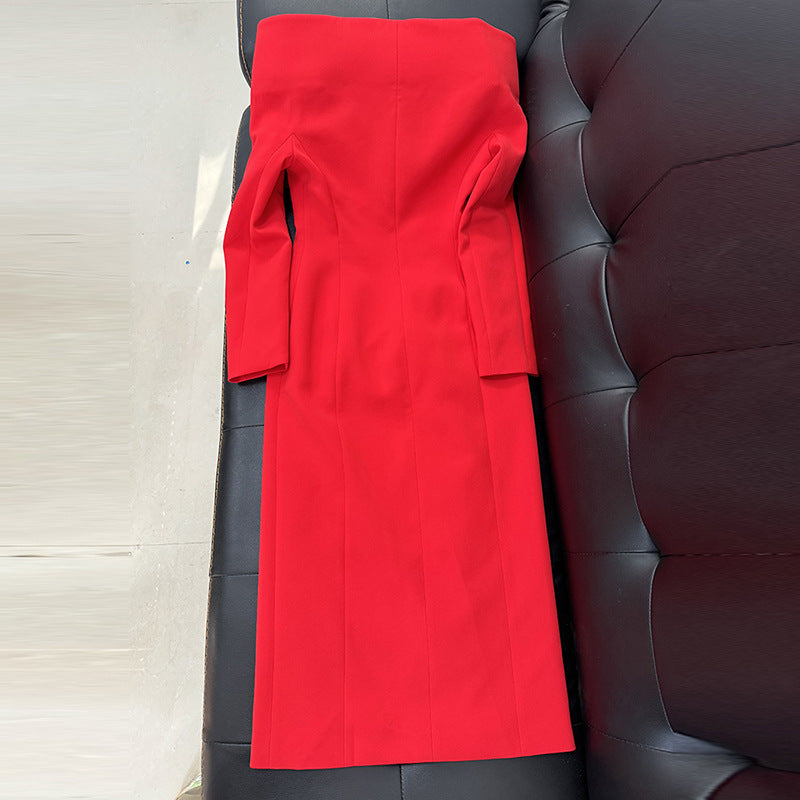 Fashionable Slim Fit Long Trench Coat With Stand Collar
