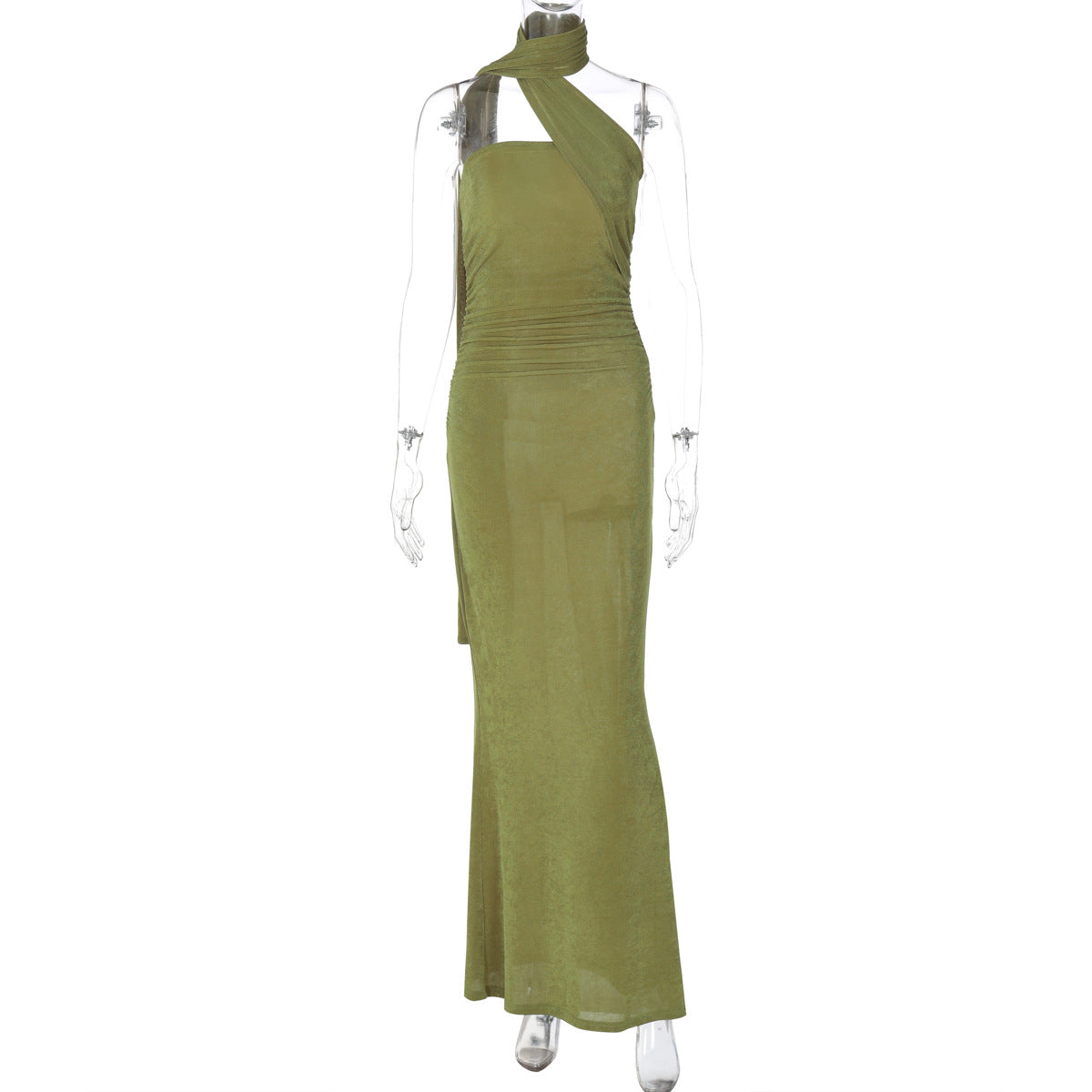 Sleeveless Bodycon Maxi Dress with Ribbons