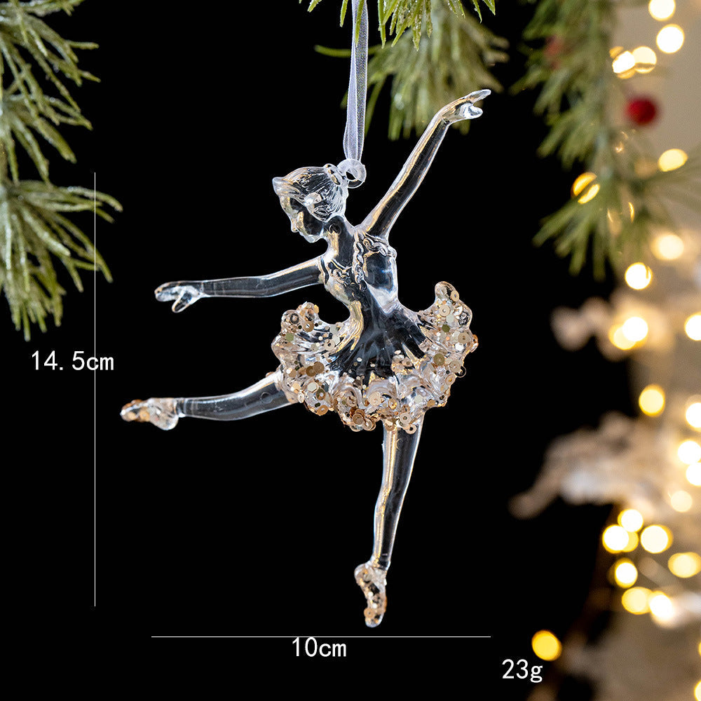 Snowflake Sequins Transparent Christmas Tree Hanging