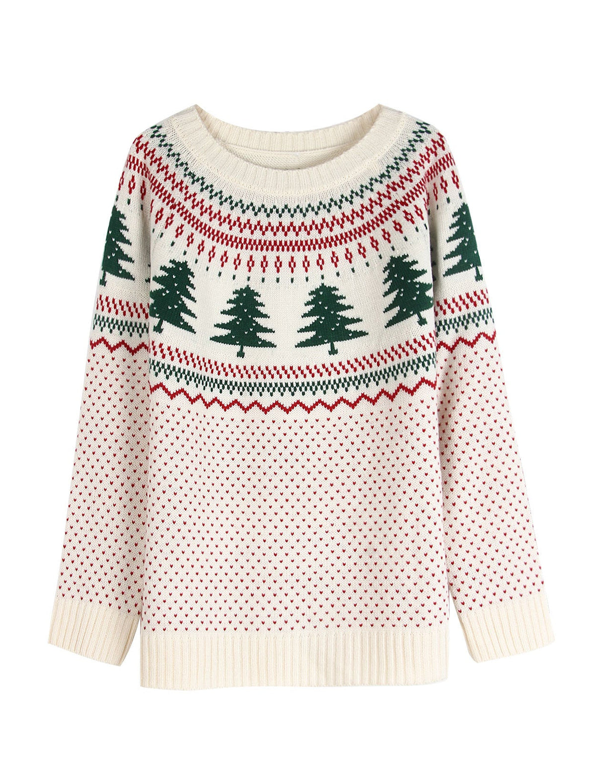 Simple Embroidery Christmas Theme Loose Knit Sweater