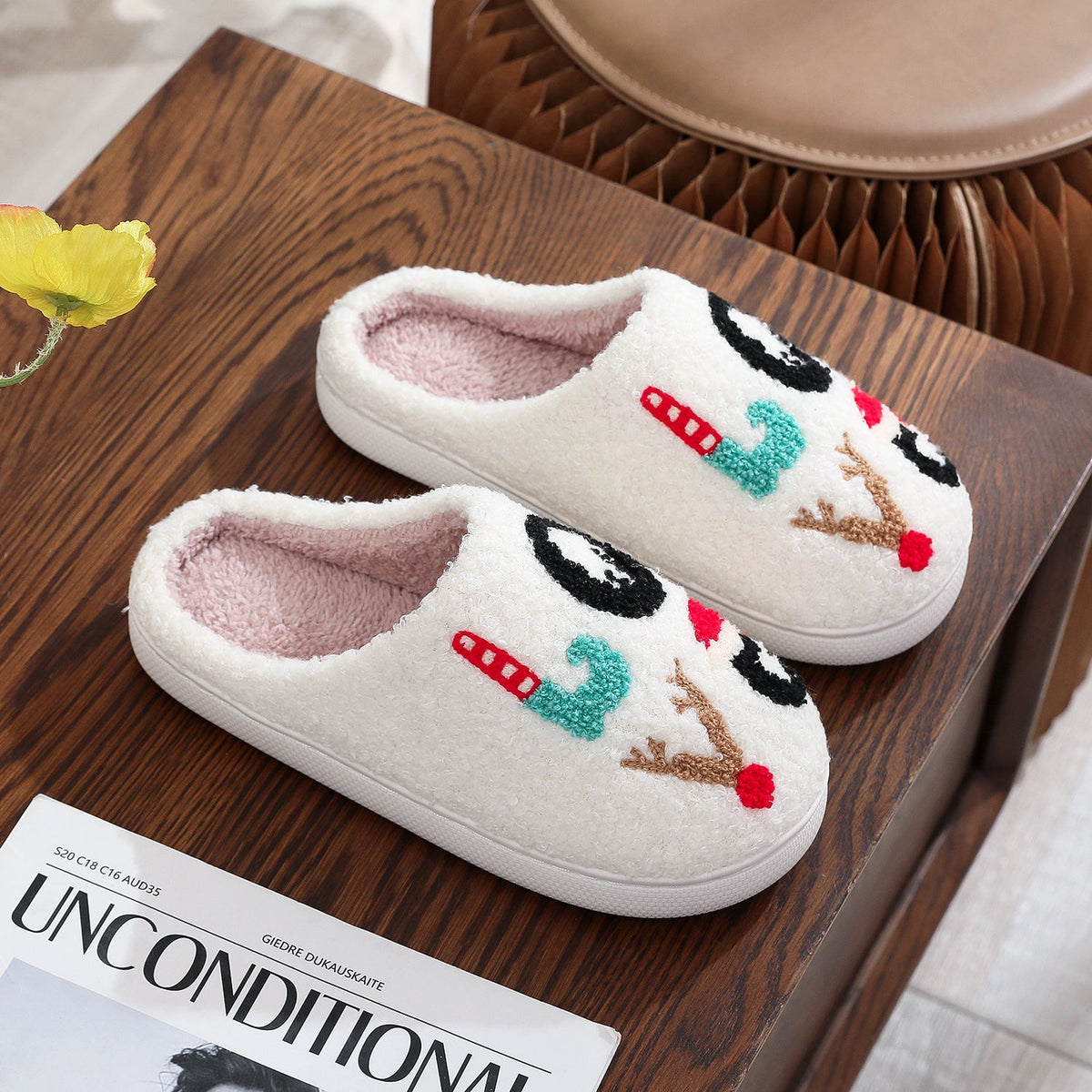 Christmas Grinch Plush Warm Indoor Slippers