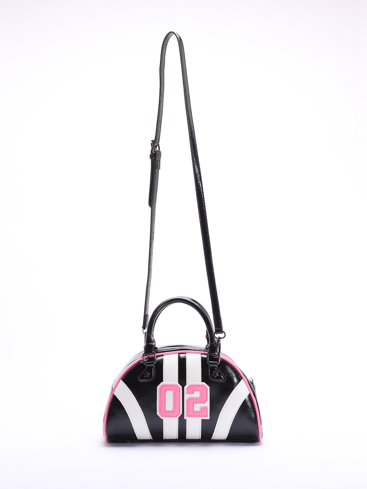 Bowling Style Color Block Handbag Trendy Casual Tote