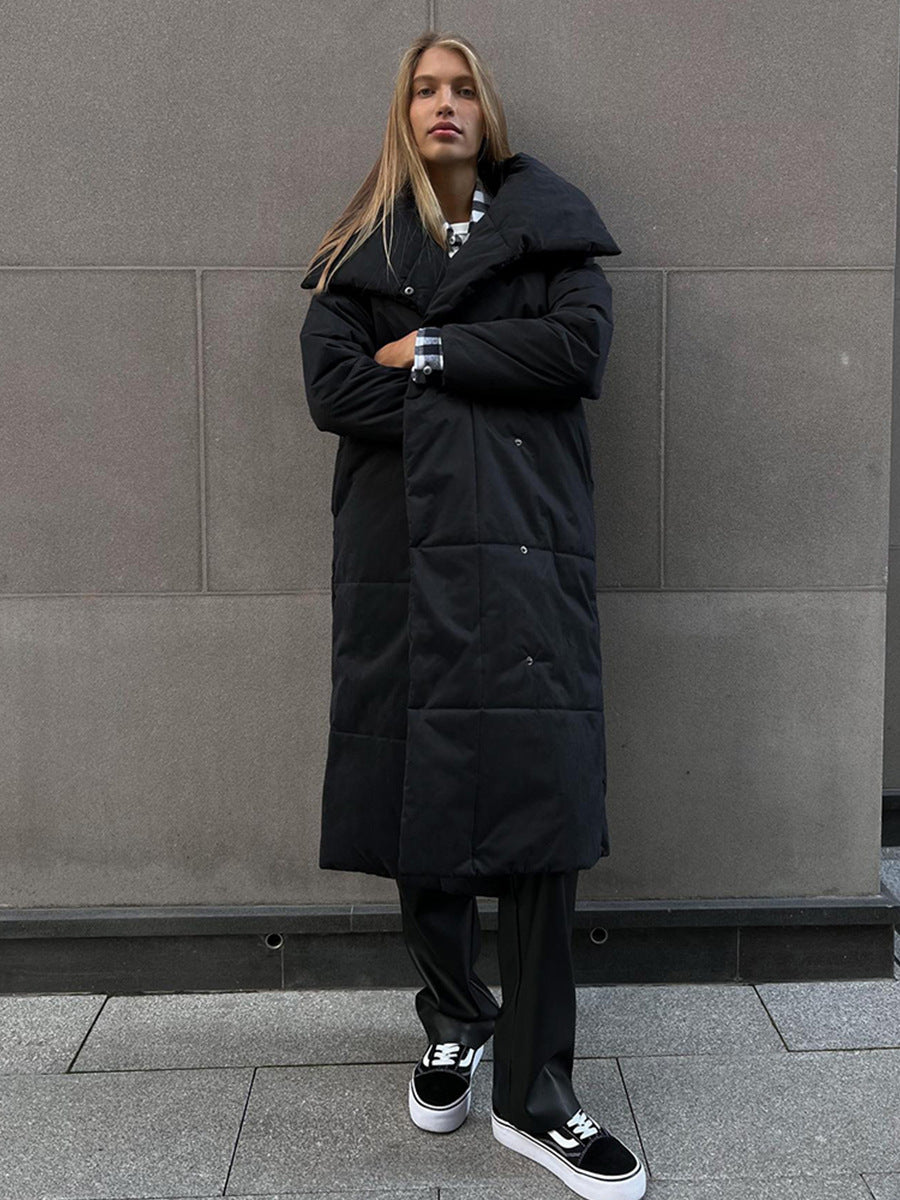 Long Cotton Jacket Casual Warm Coat