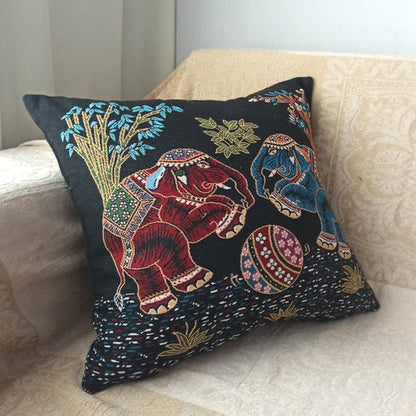 Ethnic Style Elephant Pillowcase Double-Sided Embroidered Pillowcase Sofa Cushion