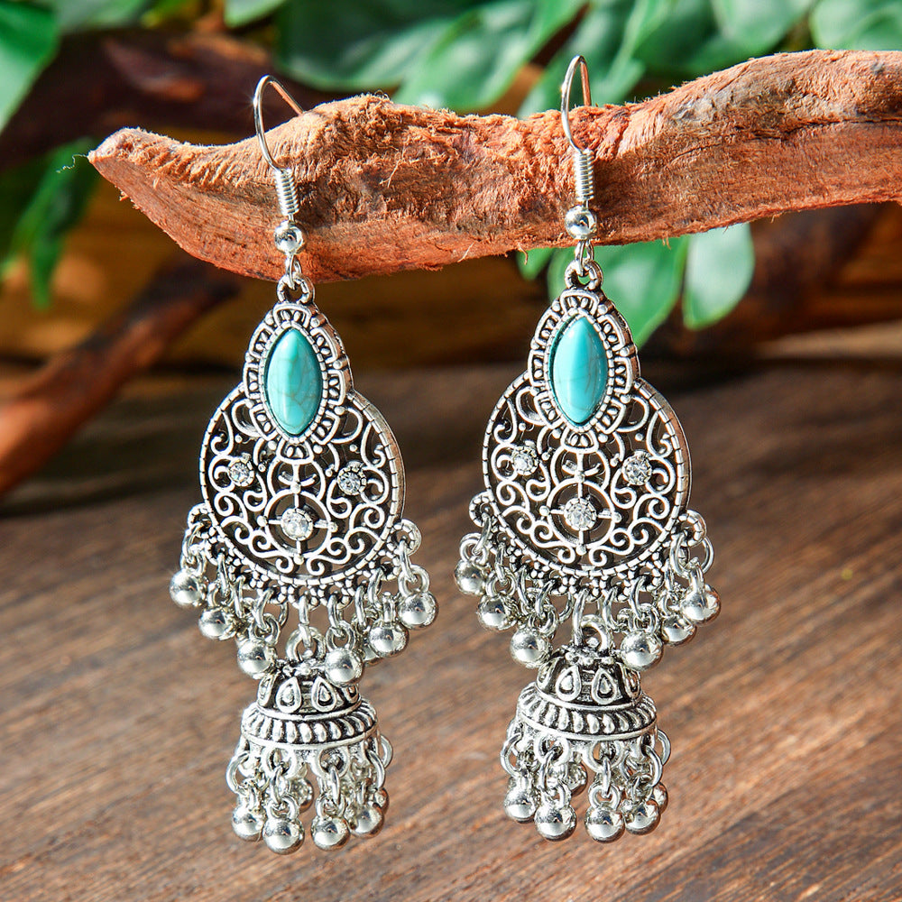 Bohemian Geometric Turquoise Earrings Set