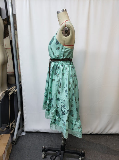 Vintage Floral Print Strap Dress Casual Sweet Style