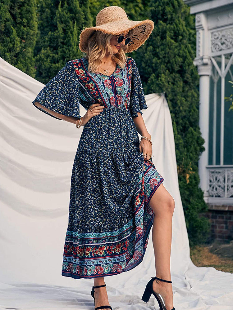 Summer Women'S Bohemian Dress Beach Resort Maxi Dress