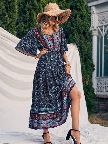 Summer Women'S Bohemian Dress Beach Resort Maxi Dress