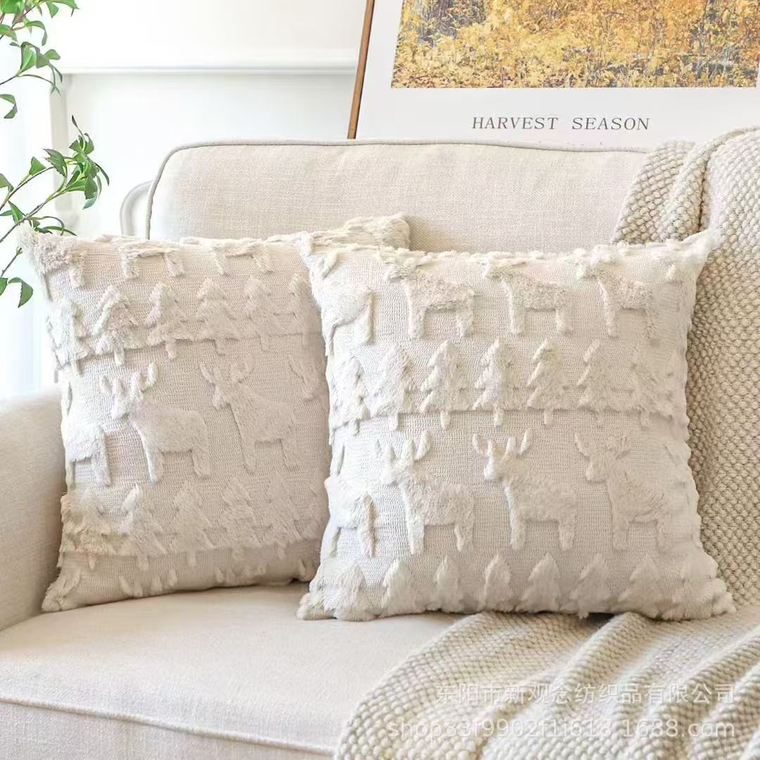 Soft Christmas Tree Snowflake Square Cushion Covers