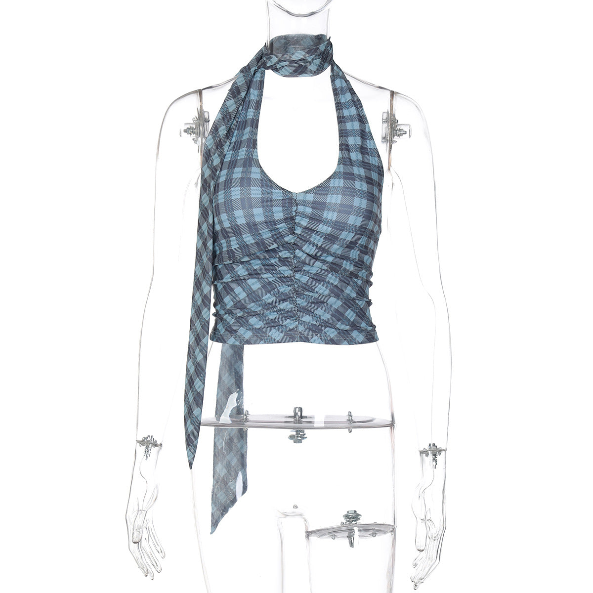 French Vintage Halter Top Women's Casual Chic