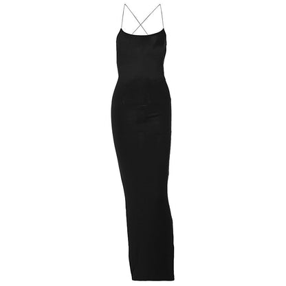 Elegant Backless Slit Maxi Dress