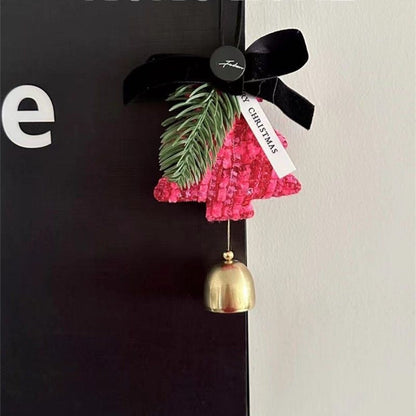 Elegant Bow Knot Christmas Tree Bell Door Hanging