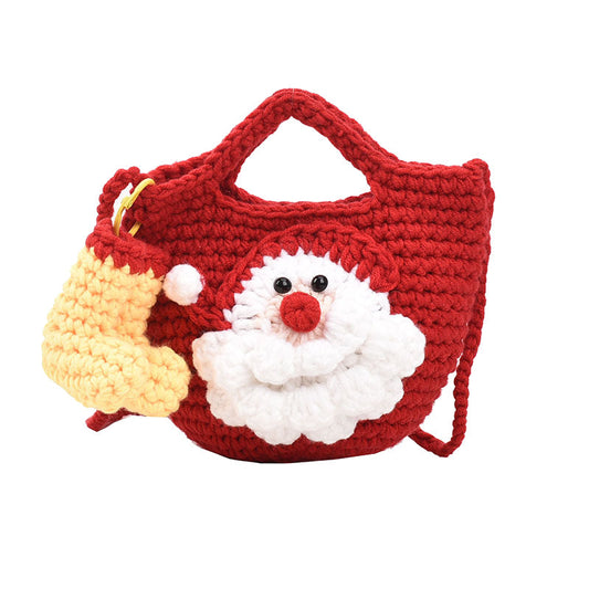 Trendy Santa Claus Crochet Christmas Shoulder Bag