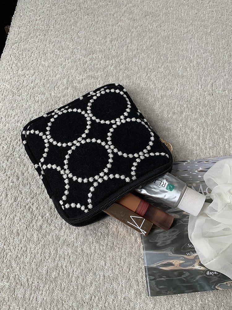 Embroidered Makeup Bag Retro Coin Purse Storage Pouch