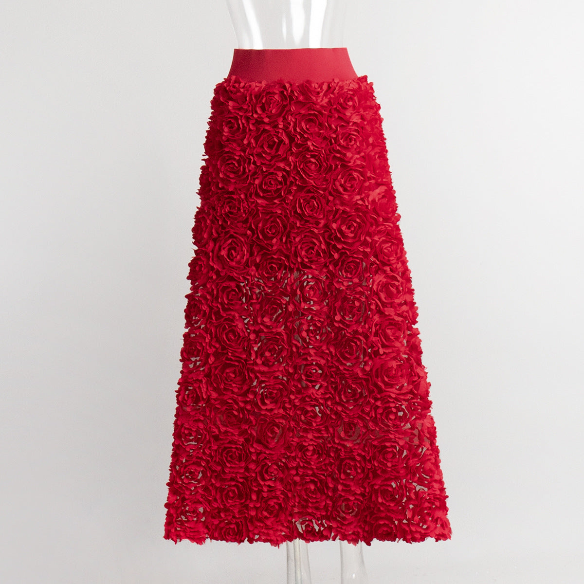 Elegant Petal Design Maxi Skirt for Evening Events