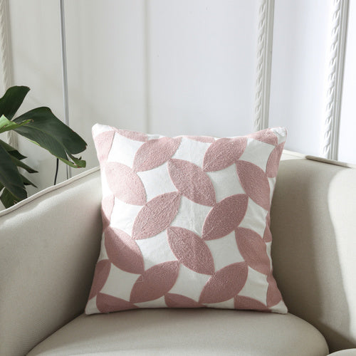 Towel Embroidered Cushion Cover Pillow Cover 45X45 Cotton Canvas Backrest Sofa Fresh Nordic Fashion