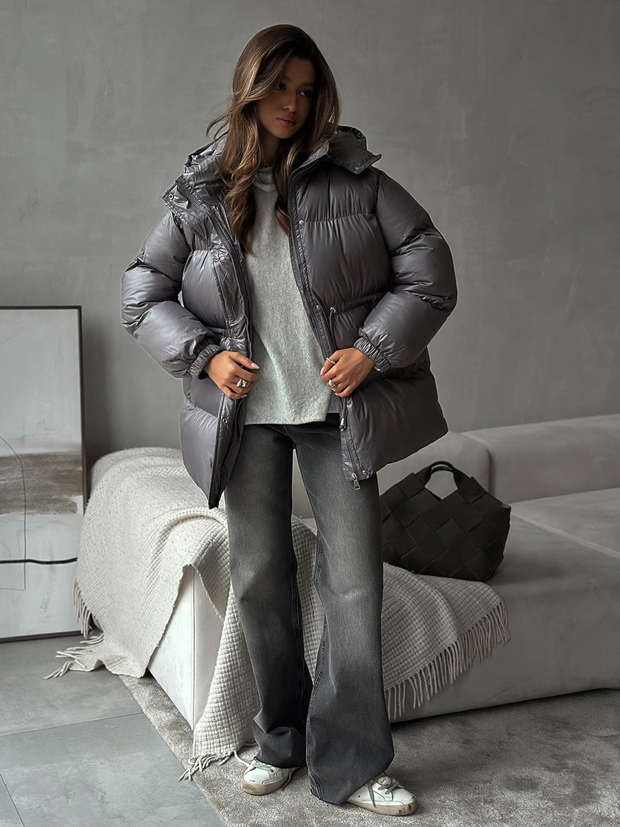 Hooded Zipper Cotton Jacket Slim Fit Casual Coat