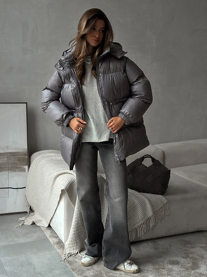 Hooded Zipper Cotton Jacket Slim Fit Casual Coat