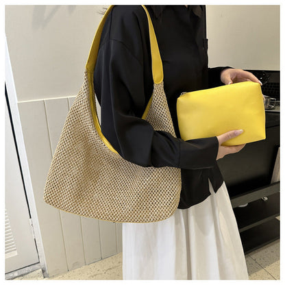 Casual Hollow Out Woven Shoulder Bag