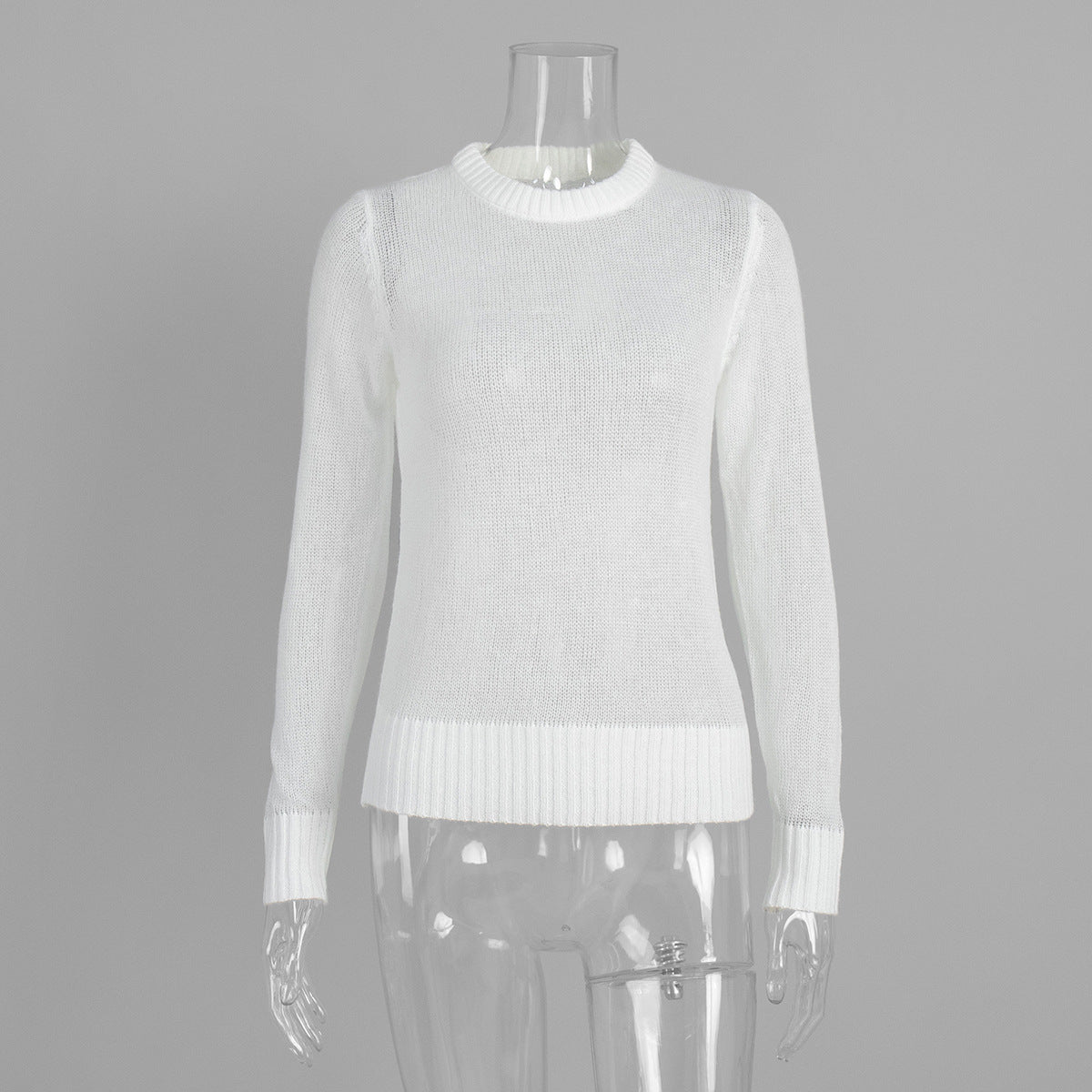 Comfortable Knit Crew Neck Sweater for Women