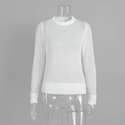 Comfortable Knit Crew Neck Sweater for Women