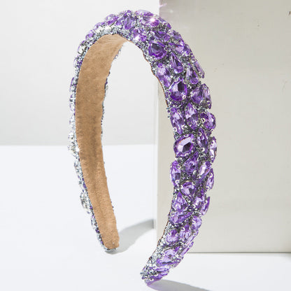 Baroque Style Rhinestone Headband with Colorful Gems