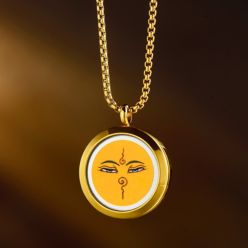Tangka Gawu Box Zalam Tangka Prajna Eye Wealth God Eye Can Be Opened To Hold Things Zalam Pendant