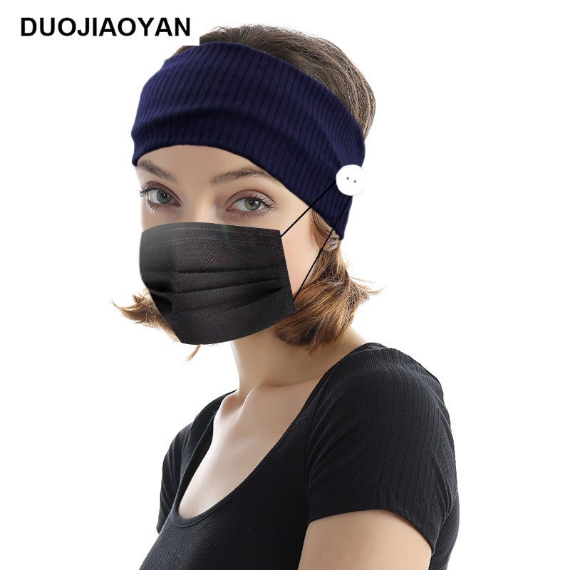 Sports Yoga Fitness Buns With Button Mask Anti-Restraint Headband Solid Color Parent-Child Couple Dress