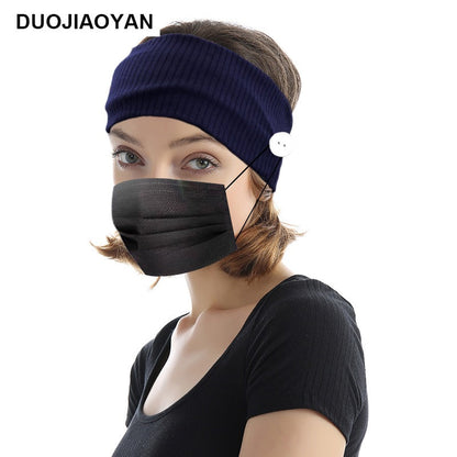 Sports Yoga Fitness Buns With Button Mask Anti-Restraint Headband Solid Color Parent-Child Couple Dress